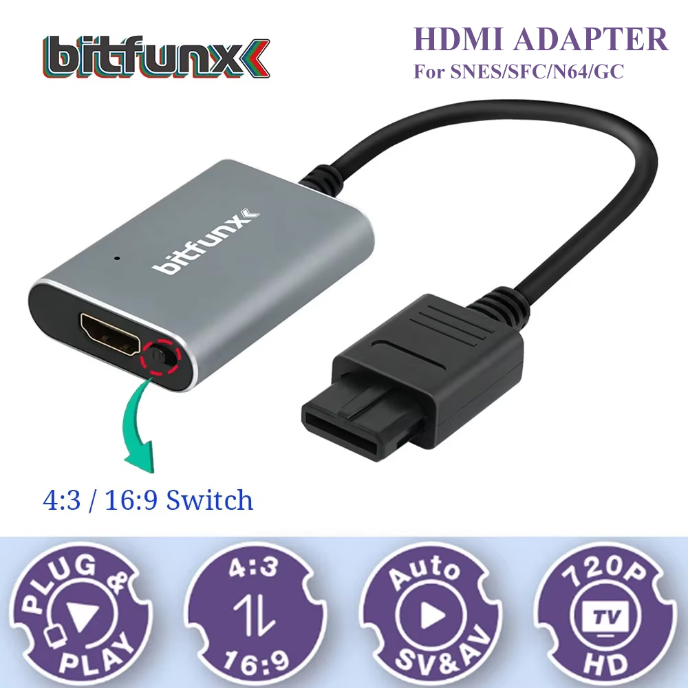Retro Gaming Kiosk - Adaptador Bitfunx 720P Svideo / AV