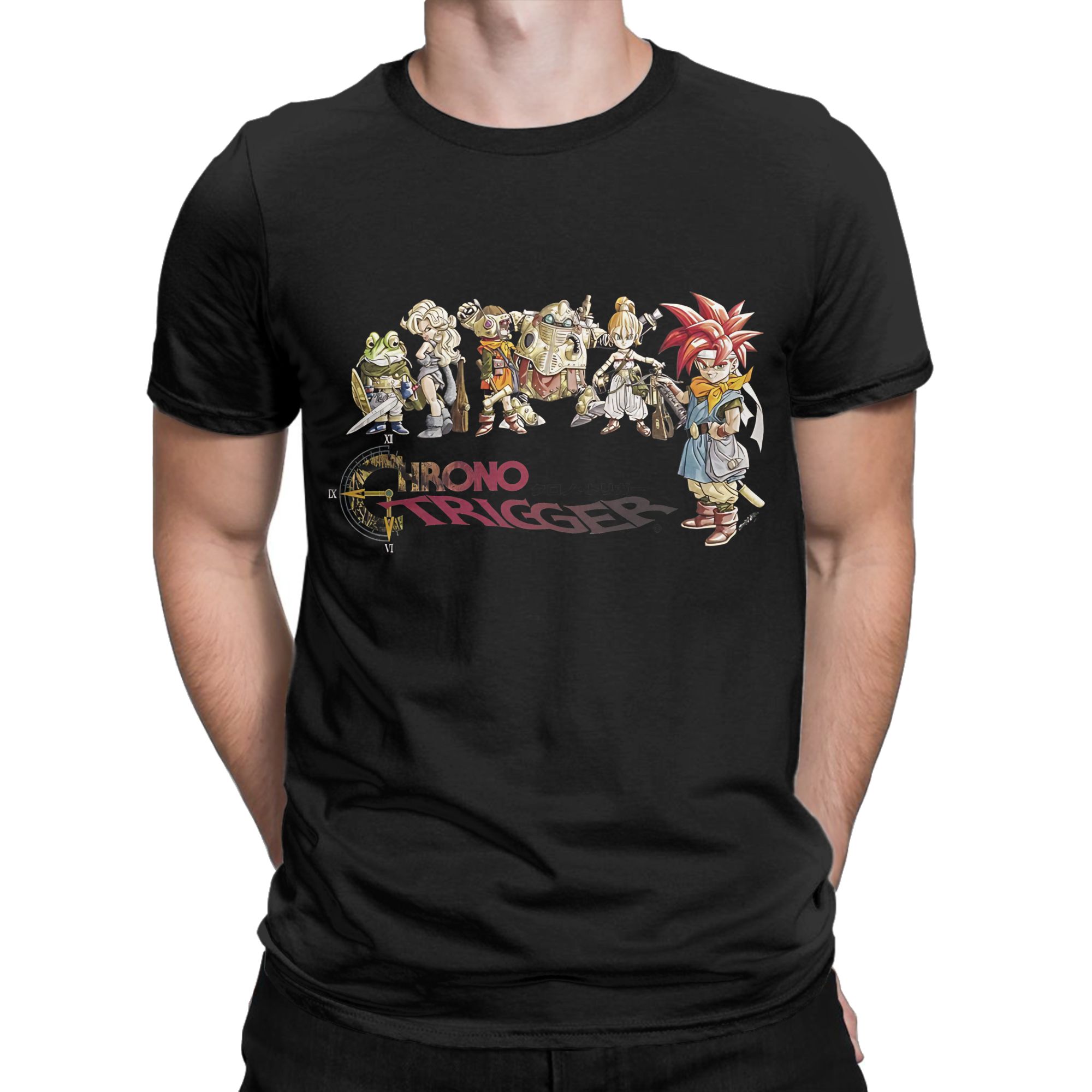 Retro Gaming T Shirt - Camiseta com logotipo Chrono Trigger, gráfico