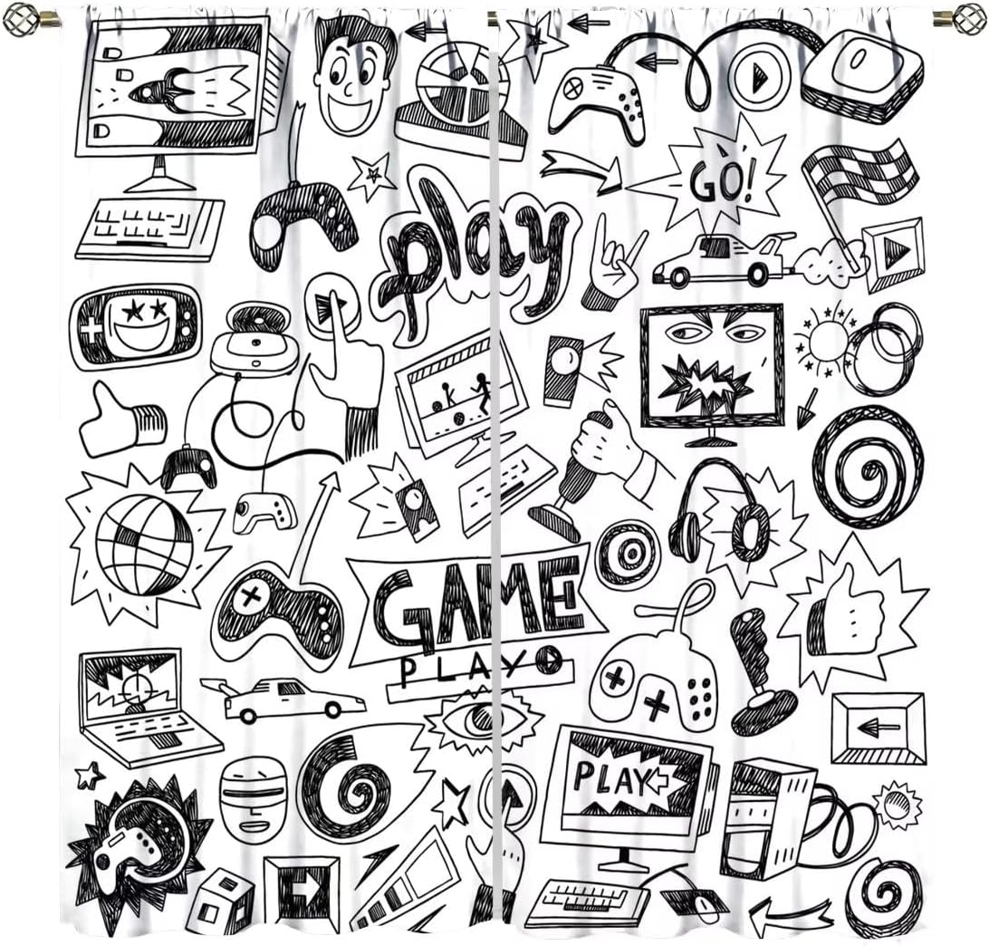Retro Gaming Youtube - Cortina de Videogame para Decoração de