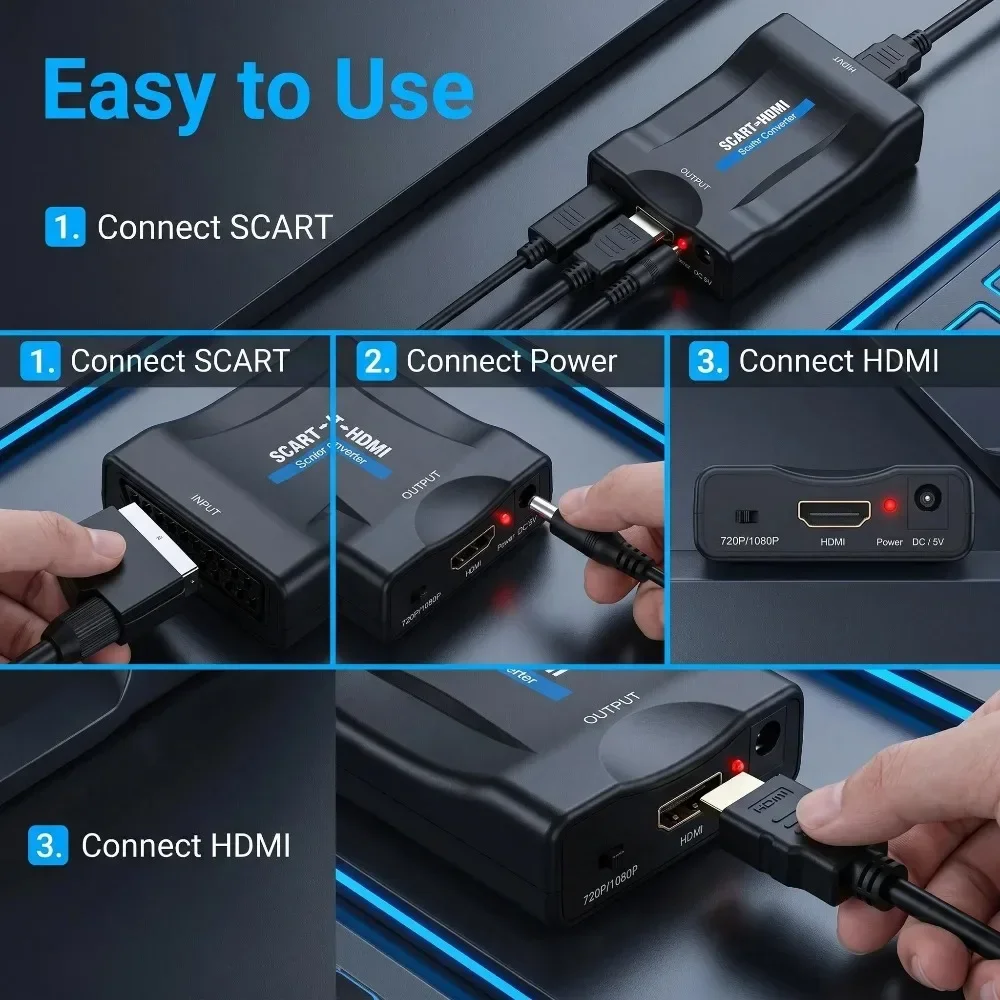 Adaptador Conversor SCART para - Scart To Hdmi avaliação e preço